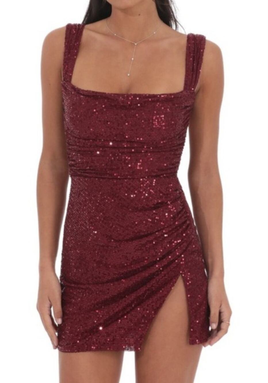HOCO Sequin party mini dress Lucy in the Sky red dress Size XS Holiday Party